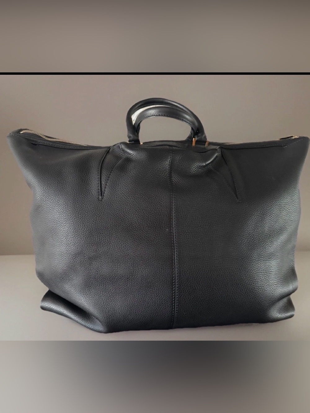 Alexander Wang Oversized Black Pebbled Leather Weekender Travel Tote Bag Minimal - Picture 6 of 11